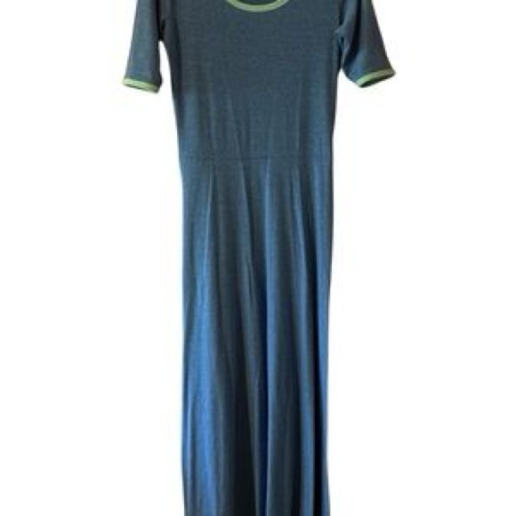 LuLaRoe Dresses & Skirts - LuLaRoe | Ana Maxi Dress in Blue with Green Trim in Women’s Size XXL